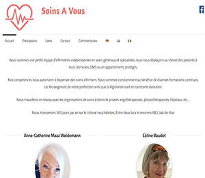 Création du site Soins A Vous en Responsive Web Design, création de site internet Lausanne, Echallens, Vaud, Neuchâtel, Jura, Fribourg, Valais, Suisse